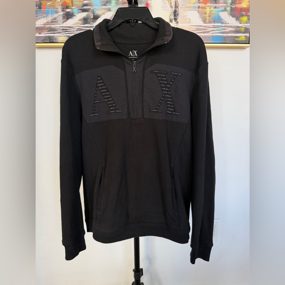 Armani Exchange Quarter Zip Sweater Men's Large
